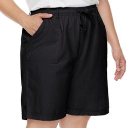 Plus Size Gloria Vanderbilt Jamy Sheeting Drawstring Shorts