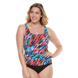 Plus Size Trimshaper Debbie Tummy Slimmer Ruched One-Piece Swimsuit
