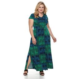Plus Size Dana Buchman Shirred Maxi Dress