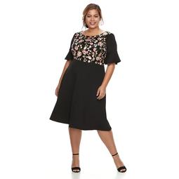 Plus Size Chaya Floral Ruffle-Sleeve Dress