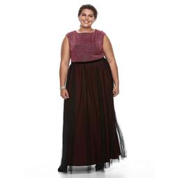 Plus Size Chaya Lurex Fit & Flare Evening Gown