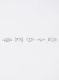 Silver Mix & Match Ring - Set of 5