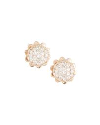 18k Rose Gold Treasures Diamond Disc Stud Earrings