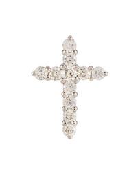 18k White Gold Diamond Cross Pendant Necklace, 1.6tcw