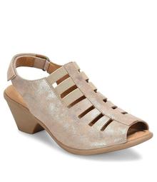 Comfortiva Faye Metallic Suede Slingback Sandals