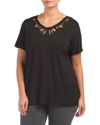 Plus Cut Out V-neck Tee