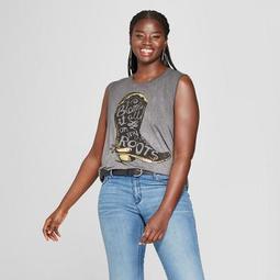 Women's Plus Size Blame It All On My Roots Graphic Tank Top - Lyric Culture (Juniors') Gray