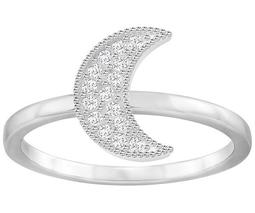Field Moon Ring, White, Rhodium Plating