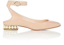 Lola Patent Leather Ankle-Strap Ballet Flats