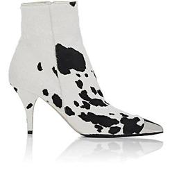 Metal-Tipped Haircalf Ankle Boots