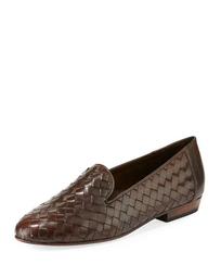 Nader Woven Leather Loafers, Tan