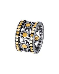 Dot Two-Tone Band Ring, Size 7