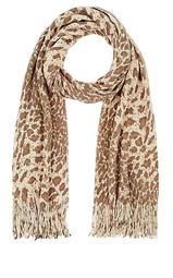 Leopard-Print Rib-Knit Scarf