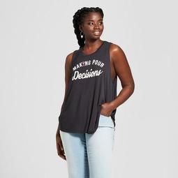 Women's Plus Size Making Pour Decisions Graphic Tank Top - Fifth Sun - Black