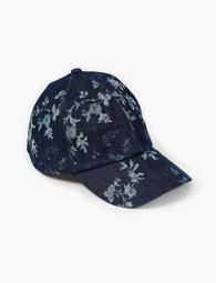 Denim Floral Baseball Hat