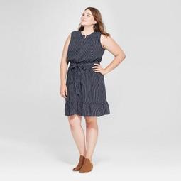 Women's Plus Size Striped Shirt Dress - Universal Thread™ Navy