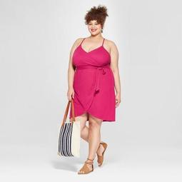 Women's Plus Size Wrap Front Tank Dress - Universal Thread™ Pink