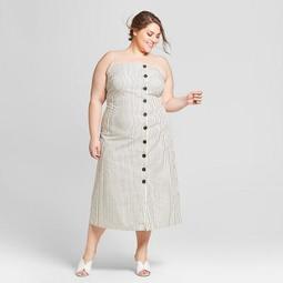 Women's Plus Size Sleeveless Button-Down Midi Slip Dress - Who What Wear™