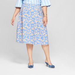 Women's Plus Size Floral Print Birdcage Midi Skirt - Who What Wear™