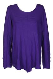 Alfani Plus Size Purple Ribbed-Knit Long Sleeve Boat Neck Tunic Sweater 2X