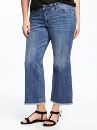 Plus-Size Cropped Kick-Flare Jeans