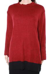 Style & Co. NEW Red Chiffon-Hem Women's Size 3X Plus Mock Sweater