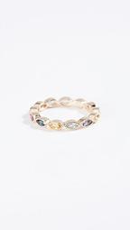 14k Gold Marquise Eternity Candy Band Color Stones Ring
