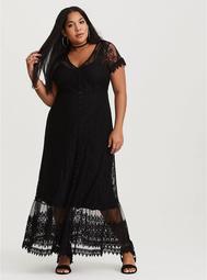 black mesh maxi dress