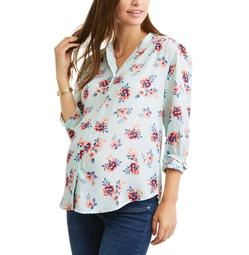 Maternity Button-Front Printed Shirt