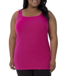 Fit for Me by Fruit of the Loom Women's Plus Size Active Shirred Tank with Shelf-Bra