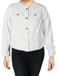 Lauren Ralph Lauren Womens Plus Carstina Button-Up Casual Denim Jacket