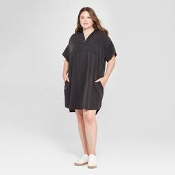 Women's Plus Size Shirt Dress - Universal Thread™ Black