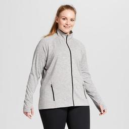 Women's Plus-Size Track Jacket - C9 Champion® Black/White Stripe