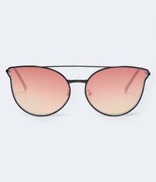 Top-Bar Mirrored Lens Sunglasses