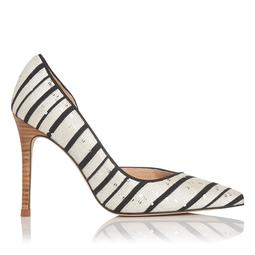 Zara Black and White Sequin Heel