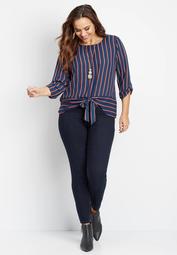 plus size stripe banded bottom top