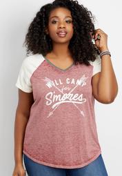 plus size camp for smores graphic tee