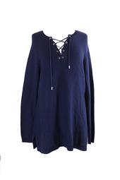 Charter Club Plus Size Navy Lace-Up Sweater 1X