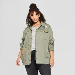 Junk Food Women's Plus Size I'm With the Band Button-Down Military Jacket