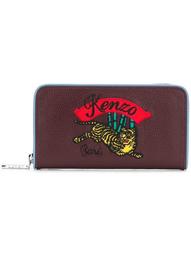 snake embossed embroidered wallet