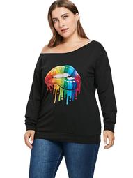 Plus Size Painting Graphic Sweatshirt For Womens