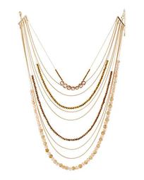 Multi-Strand Layered Long Necklace, 34"L