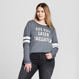 Women's Plus Size "See You Later Tailgater" Long Sleeve Graphic T-Shirt (Juniors') - Modern Lux Black