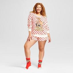 Women's Rudolph The Red Nosed Reindeer Plus Size 3pc Pajama Set
