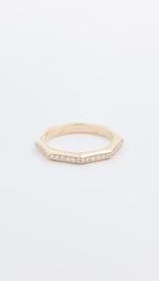 18k Gold Octagon Ring with Diamonds