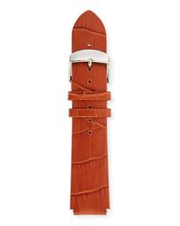20mm Alligator-Embossed Leather Watch Strap, Brown