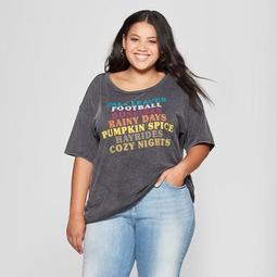 Women's Plus Size Short Sleeve Fall Favorites Graphic T-Shirt - Fifth Sun (Juniors') Black
