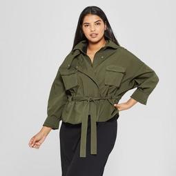 Women's Plus Size Deconstructed Army Jacket - Who What Wear™ Olive