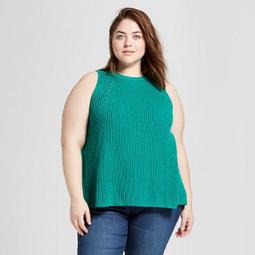Women's Plus Size Envelope Back Sweater Tank Top - Universal Thread™ Green