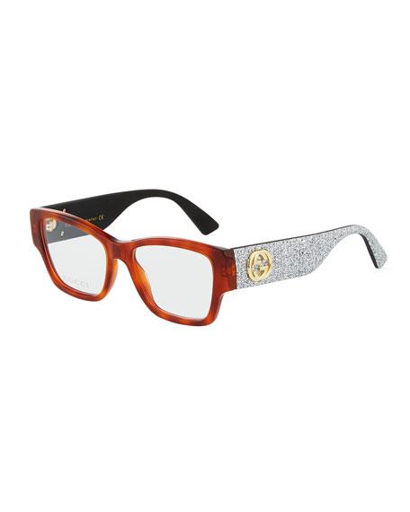 gucci square acetate optical glasses